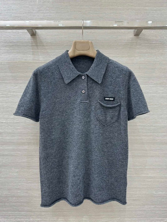 MIUMIU SHORT-SLEEVE TURTLENECK SWEATER STYLE 695