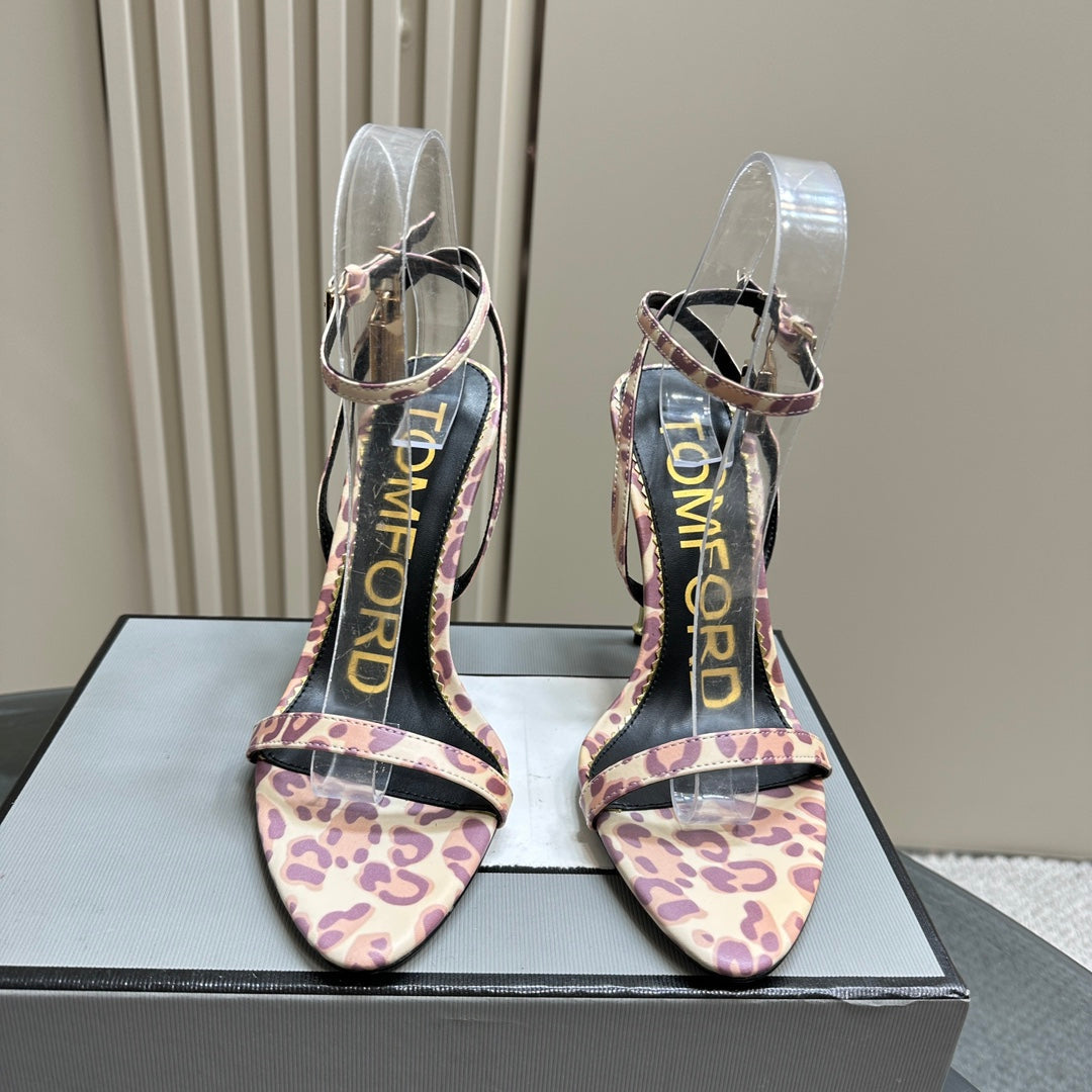 PADLOCK POINTY SANDAL 10 CM IN COLORFUL CALFSKIN