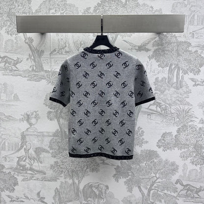 CHANEL GREY SHORT-SLEEVE TOP 263677