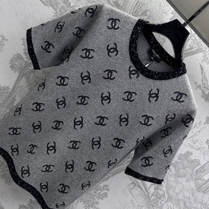 CHANEL GREY SHORT-SLEEVE TOP 263677