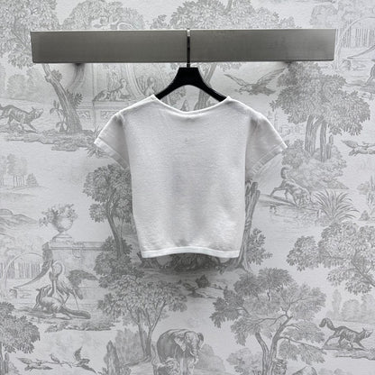 CHANEL SHORT SLEEVE CREW NECK KNIT TOP 263668