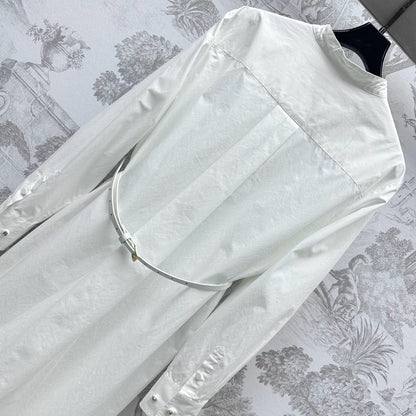 GUCCI 25S EMBROIDERED SHIRT DRESS WITH BELT 264644
