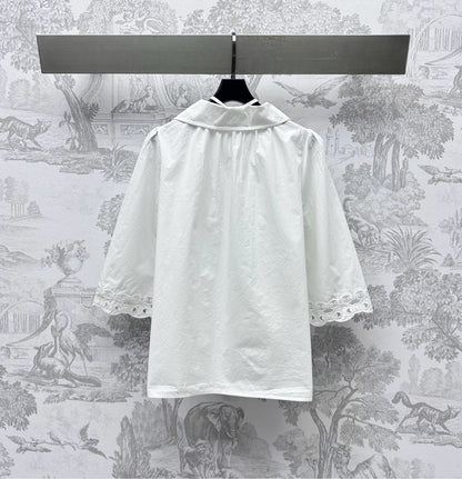 GUCCI 25S EMBROIDERED LONG SLEEVE SHIRT 264651