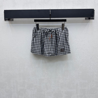 MIU 25S PLAID MINI SKIRT WITH DRAWSTRING 264707