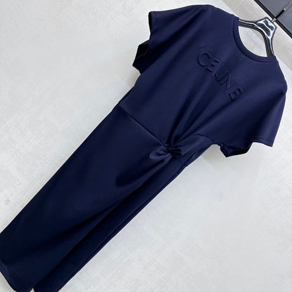 CELINE SHORT SLEEVE LONG DRESS 274432