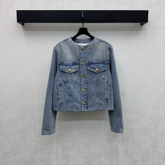 CELINE 26S CREW NECK DENIM JACKET 113