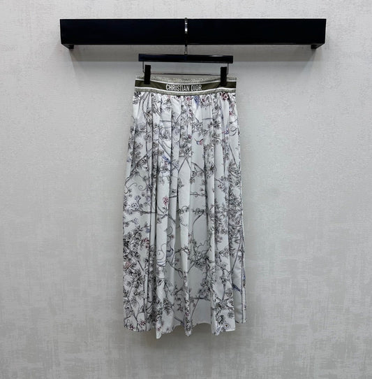 DIOR 26S FLORAL SILK SKIRT 1195