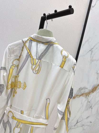 HERMES 25S LONG SILK DRESS 043