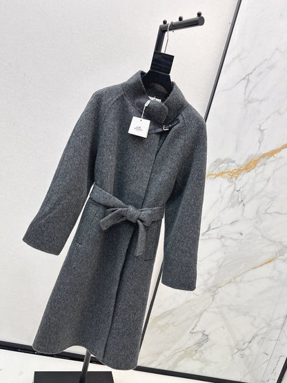 HERMES 25S LONG STAND-COLLAR COAT 451