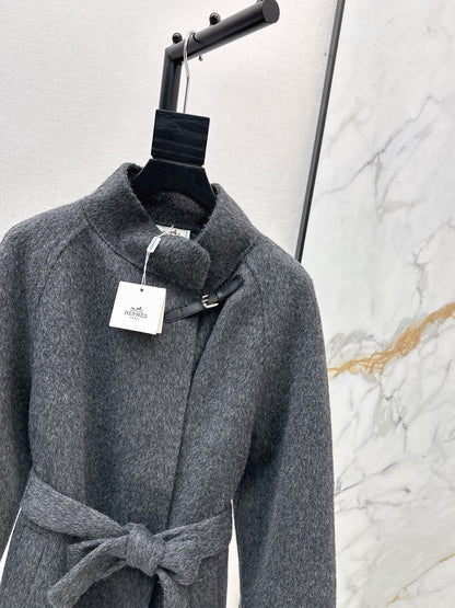 HERMES 25S LONG STAND-COLLAR COAT 451
