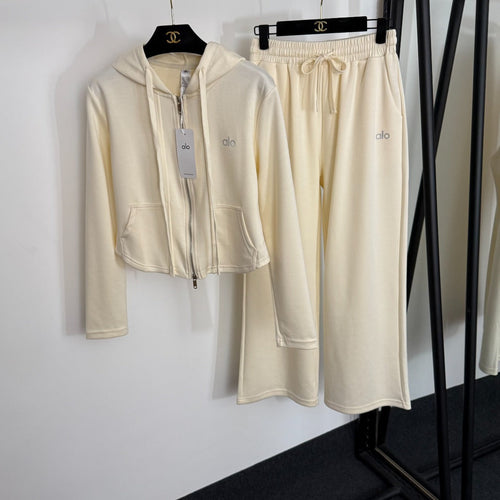 ALO JACKET & STRAIGHT-LEG SWEATPANTS SET STYLE 112