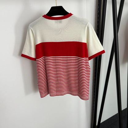 MIUMIU SHORT-SLEEVE KNIT TOP STYLE 360