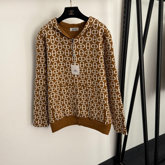 HERMES 25S REVERSIBLE CASHMERE SWEATER JACKET 114