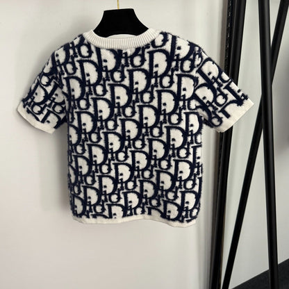 DIOR 25S SHORT-SLEEVE KNITTED CARDIGAN STYLE 330