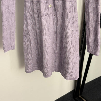 CHANEL 25S LONG-SLEEVE KNIT DRESS 334