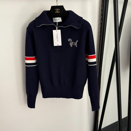 THOM 26S LONG-SLEEVE ZIP-UP KNIT TOP STYLE 74