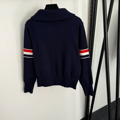 THOM 26S LONG-SLEEVE ZIP-UP KNIT TOP STYLE 74