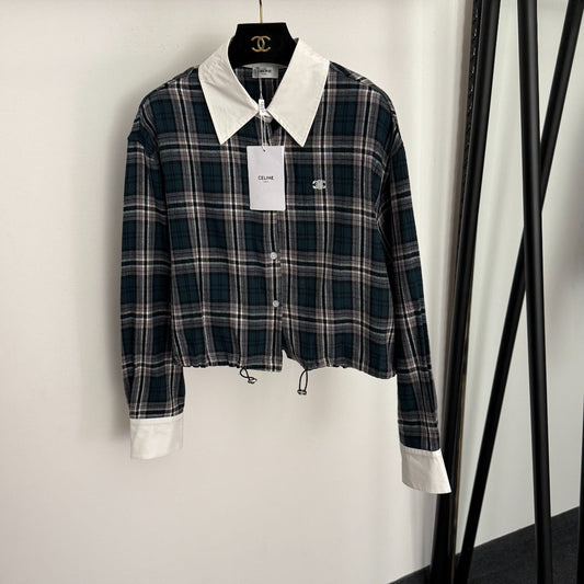 CELINE 26S LONG-SLEEVE CHECKED SHIRT STYLE 10