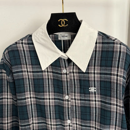 CELINE 26S LONG-SLEEVE CHECKED SHIRT STYLE 10