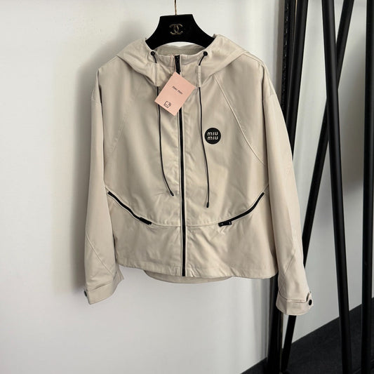 MIUMIU 26S LONG SLEEVE HOODED WINDBREAKER 891