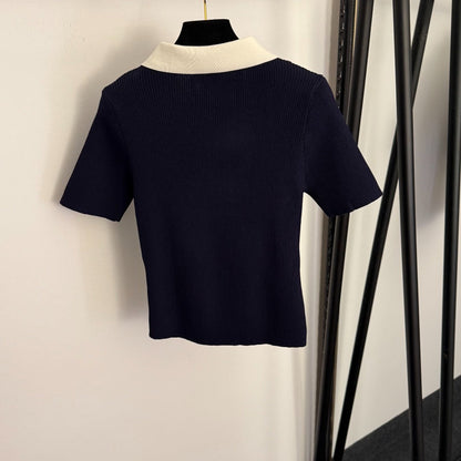MIUMIU 26S SHORT SLEEVE KNIT TOP 1032