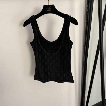 GUCCI 26S EMBELLISHED VELVET SLEEVELESS TOP 178