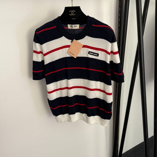 MIUMIU 26S SHORT SLEEVE KNIT SWEATER 1026
