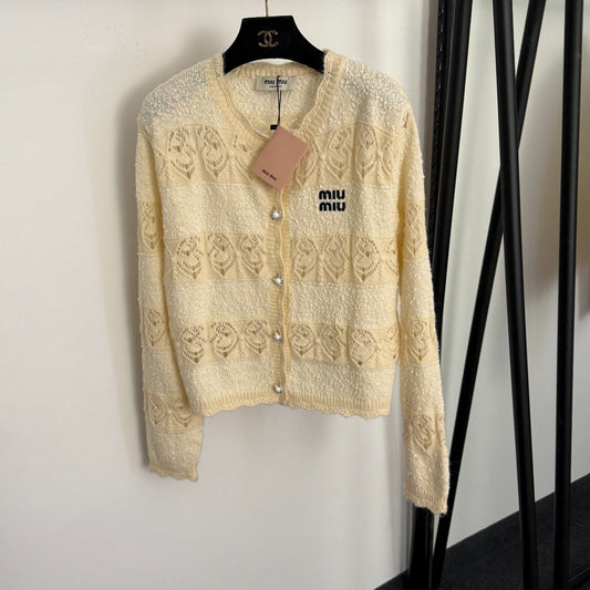 MIUMIU 26S LONG SLEEVE KNIT CARDIGAN 1024