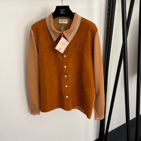 MIUMIU 26S LONG SLEEVE COLLARED CARDIGAN 1010