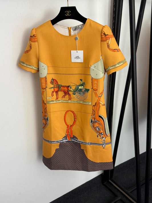 HERMES 26S SHORT SLEEVED DRESS 527