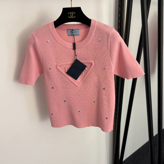 PRADA 26S SHORT SLEEVED KNIT TOP 739