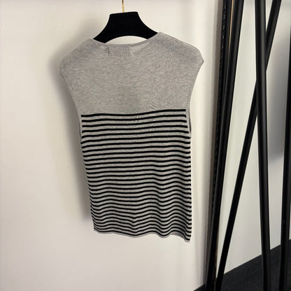 LORO PIANA 26S SLEEVELESS KNIT T-SHIRT 648
