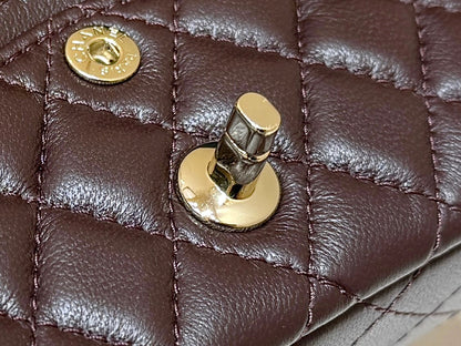 25S CHANEL MINI CF BAG 12 IN DARK BROWN LAMBSKIN HEART MODEL