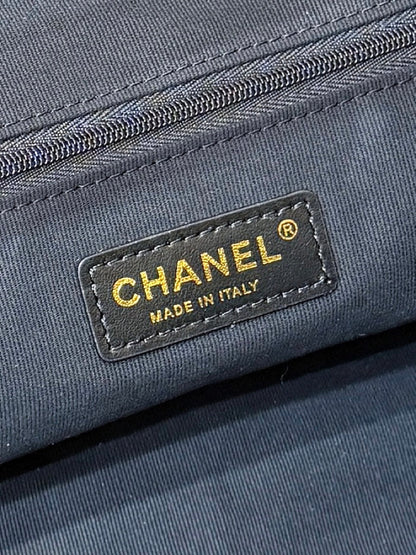CHANEL 25S LARGE HOBO BAG 36 IN BLACK CALFSKIN GOLD HARDWARE