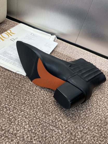 DIOR 25S D-WEST HAUTE COUTURE CHELSEA BOOTS 45MM IN BLACK CALFSKIN
