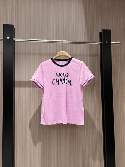 CC Embroidered Collared T-shirt Cotton