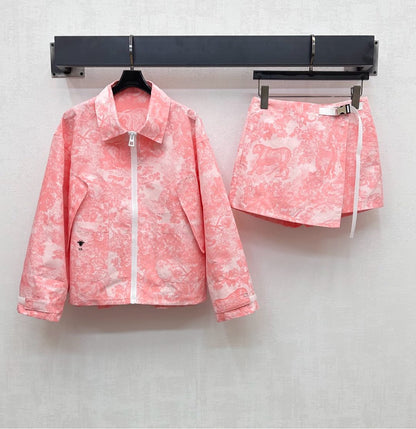 DIOR JACKET WITH TURN-DOWN COLLAR IN PINK
