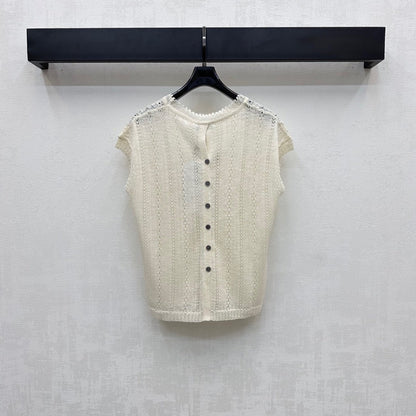 CHANEL SHORT SLEEVE CREW NECK KNIT TOP 273771