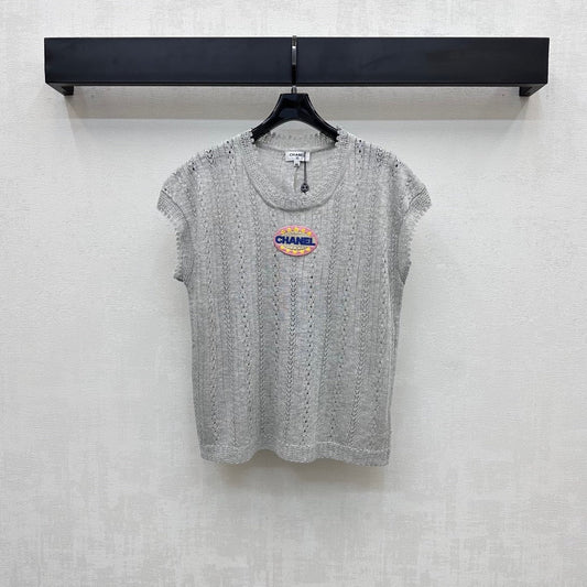 CHANEL SHORT SLEEVE CREW NECK KNIT TOP 273770