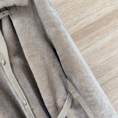 HERMES 25S LONG SHEARLING COAT 471