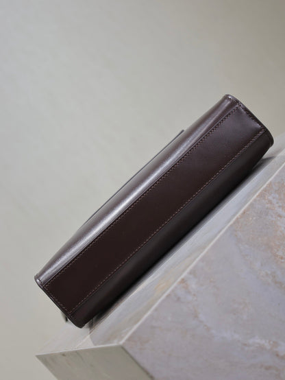 YSL 25S MANHATTAN SMALL 24 IN ROUGE CABERNET CALFSKIN GOLD HARDWRE