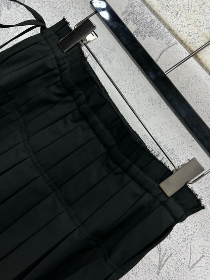 Loewe 25 Pleated Short Skirt Black Polyester Fiber
