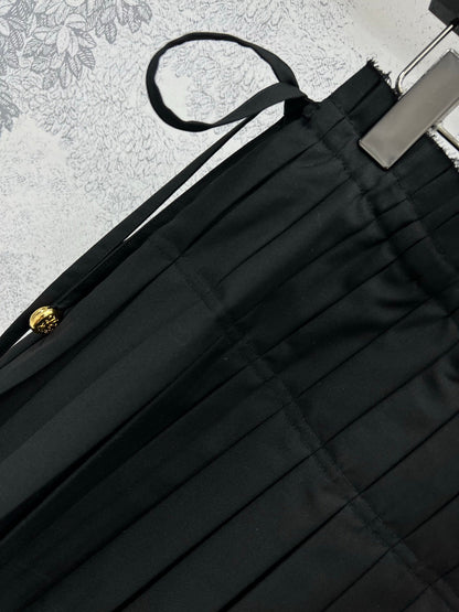 Loewe 25 Pleated Short Skirt Black Polyester Fiber
