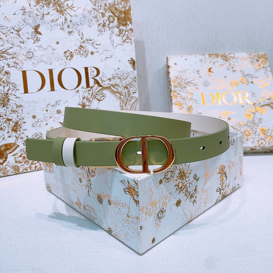 DIOR 25S BELT 20 MM IN OLIVE GREEN CALFSKIN 572895