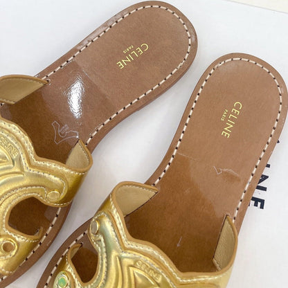 TRIOMPHE MULE IN CALFSKIN GOLD
