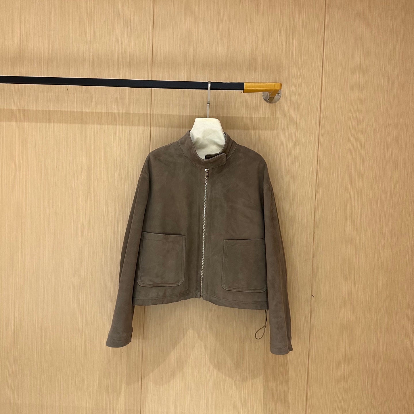 HERMES 25S CAMEL HAIR LEATHER JACKET 247