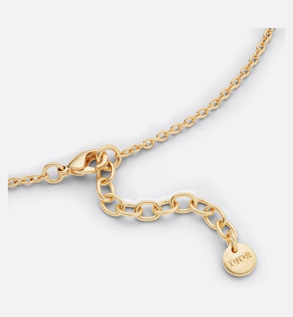 CD 26S CD LOGO PEARL CHAIN NECKLACE IN GOLD TONE METAL WITH WHITE PEARL 631005