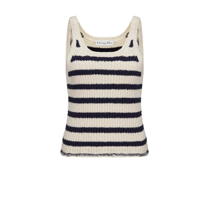 Striped knitted Beige Black Cardigan