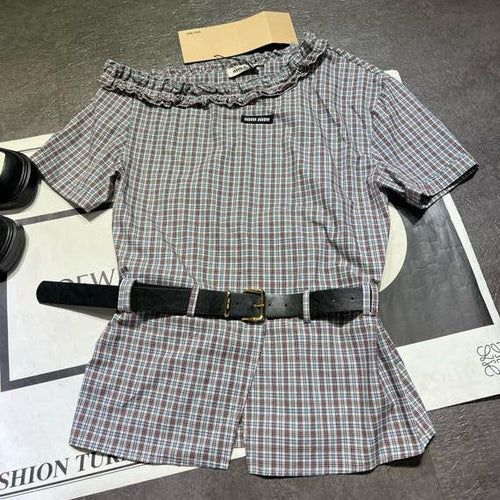 MIUMIU 26S THE SHOULDER TIE WAIST TOP 934