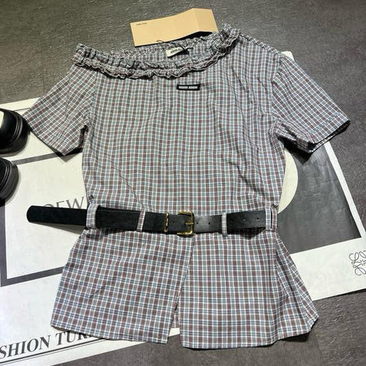 MIUMIU 26S THE SHOULDER TIE WAIST TOP 934